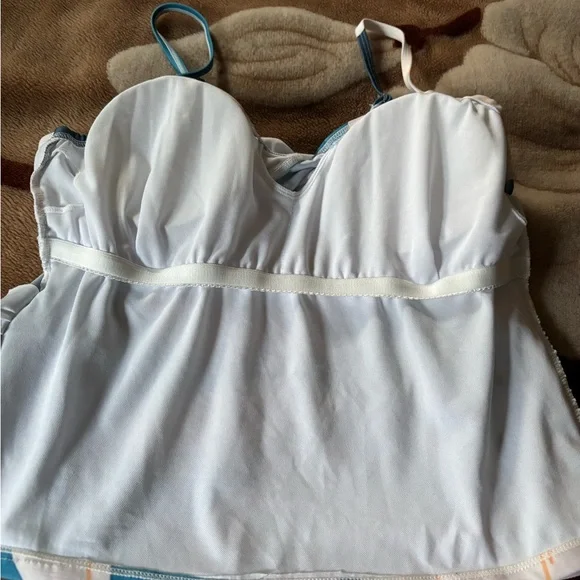 Floral Blue and White Tankini - Picture 7 of 12